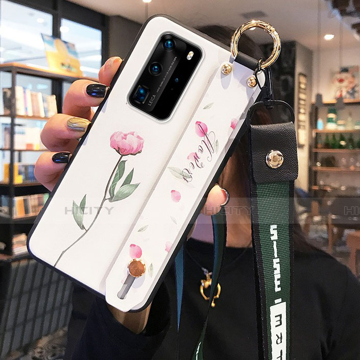 Funda Silicona Gel Goma Flores Carcasa para Huawei P40 Pro