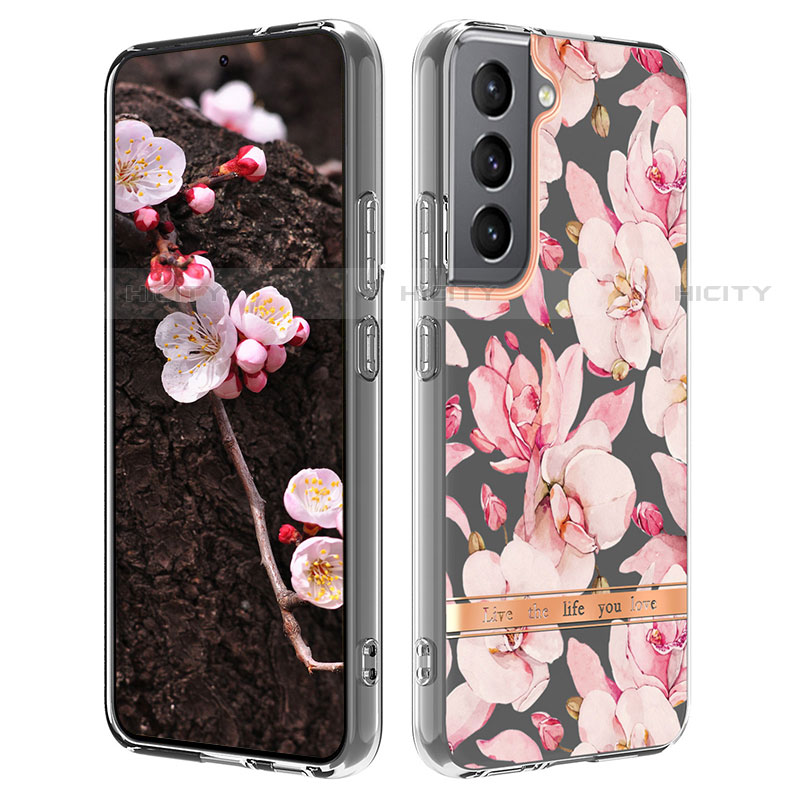 Funda Silicona Gel Goma Flores Carcasa para Samsung Galaxy S21 5G Rosa