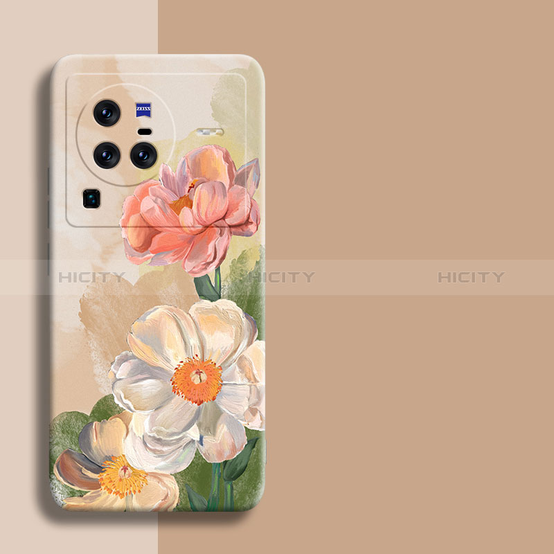 Funda Silicona Gel Goma Flores Carcasa para Vivo X80 Pro 5G