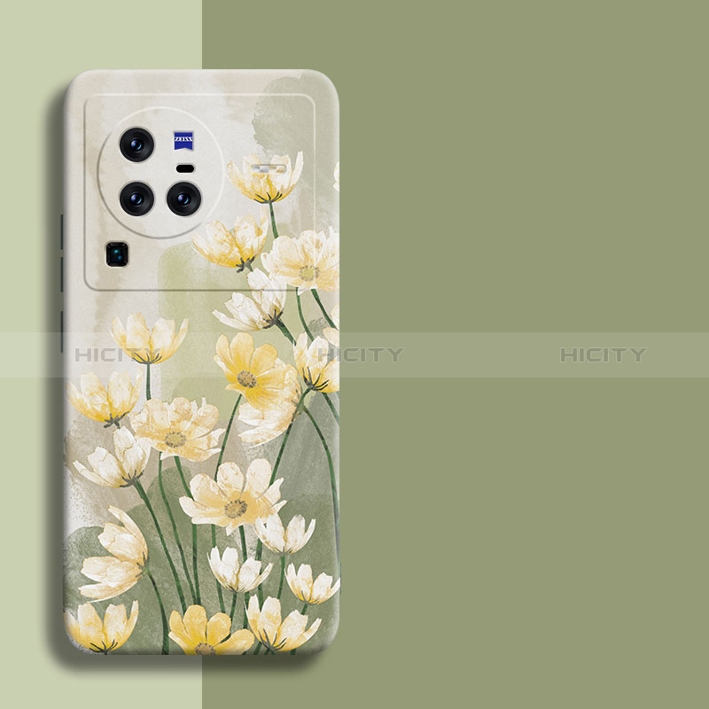 Funda Silicona Gel Goma Flores Carcasa para Vivo X80 Pro 5G