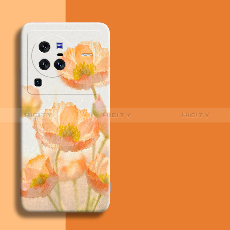 Funda Silicona Gel Goma Flores Carcasa para Vivo X80 Pro 5G