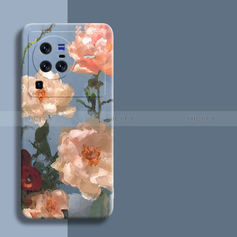 Funda Silicona Gel Goma Flores Carcasa para Vivo X80 Pro 5G Multicolor