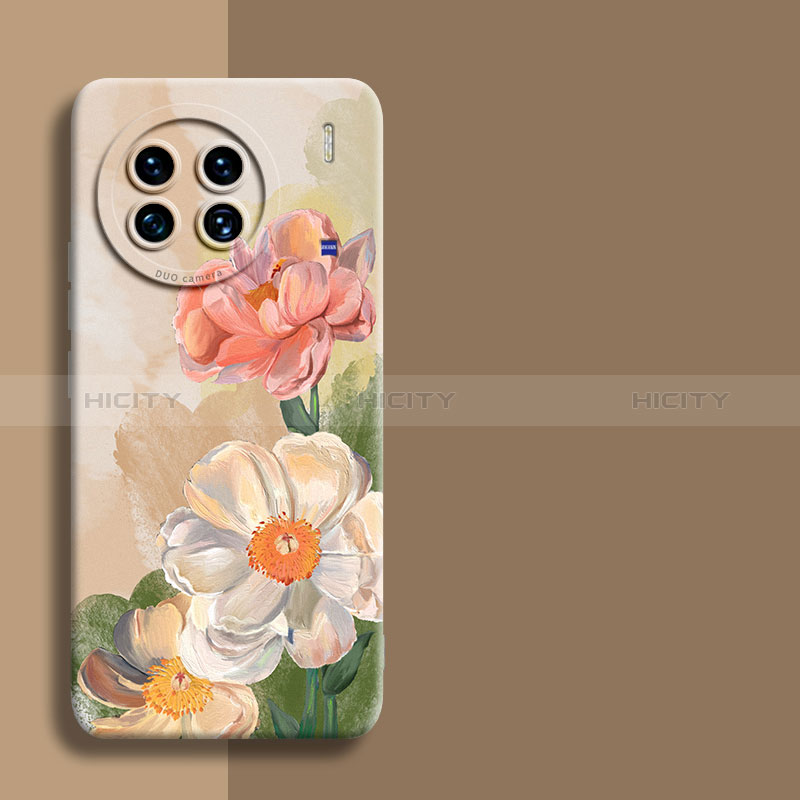 Funda Silicona Gel Goma Flores Carcasa para Vivo X90 Pro 5G