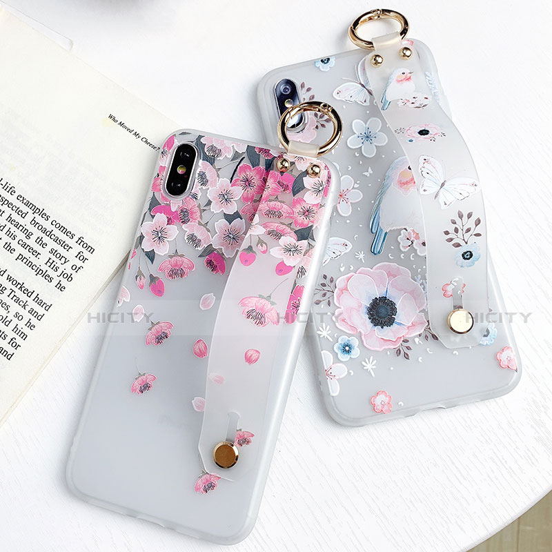 Funda Silicona Gel Goma Flores Carcasa S01 para Apple iPhone X