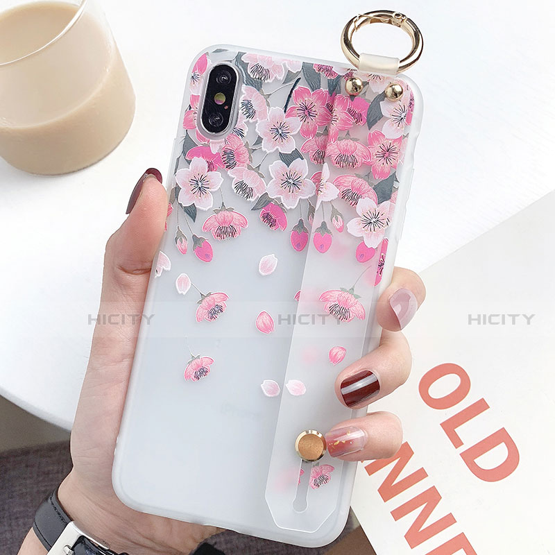 Funda Silicona Gel Goma Flores Carcasa S01 para Apple iPhone X