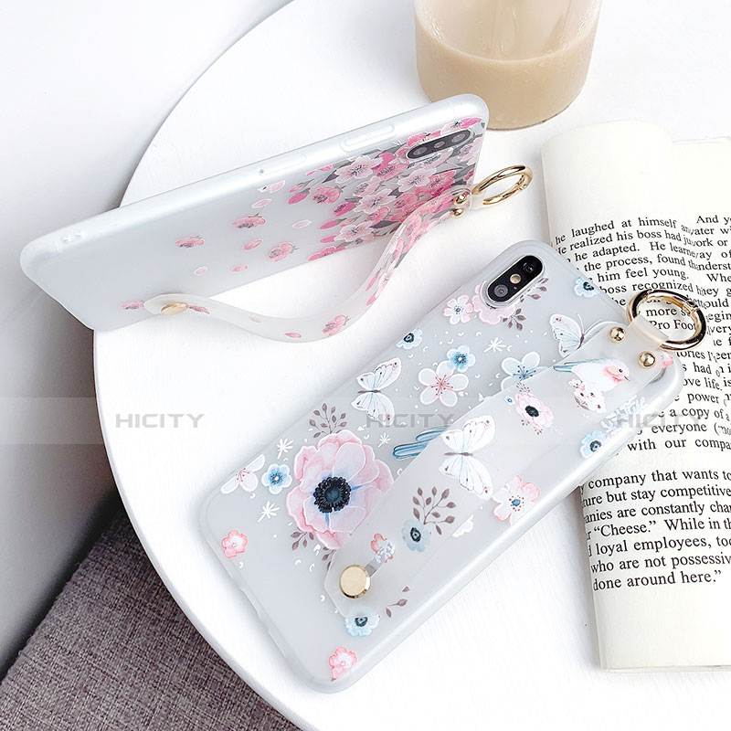 Funda Silicona Gel Goma Flores Carcasa S01 para Apple iPhone Xs