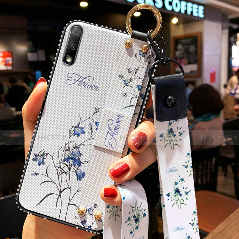 Funda Silicona Gel Goma Flores Carcasa S01 para Huawei Enjoy 10