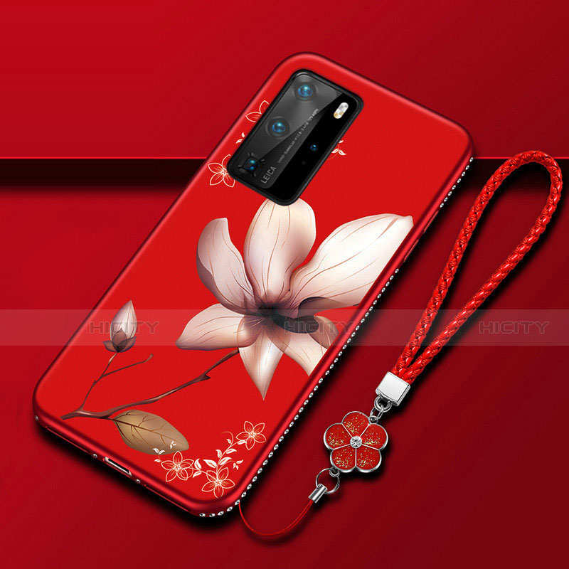 Funda Silicona Gel Goma Flores Carcasa S01 para Huawei P40 Pro