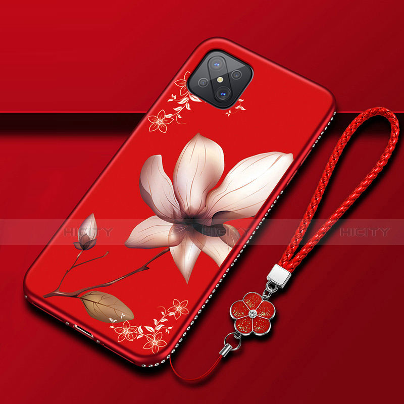 Funda Silicona Gel Goma Flores Carcasa S01 para Oppo Reno4 Z 5G