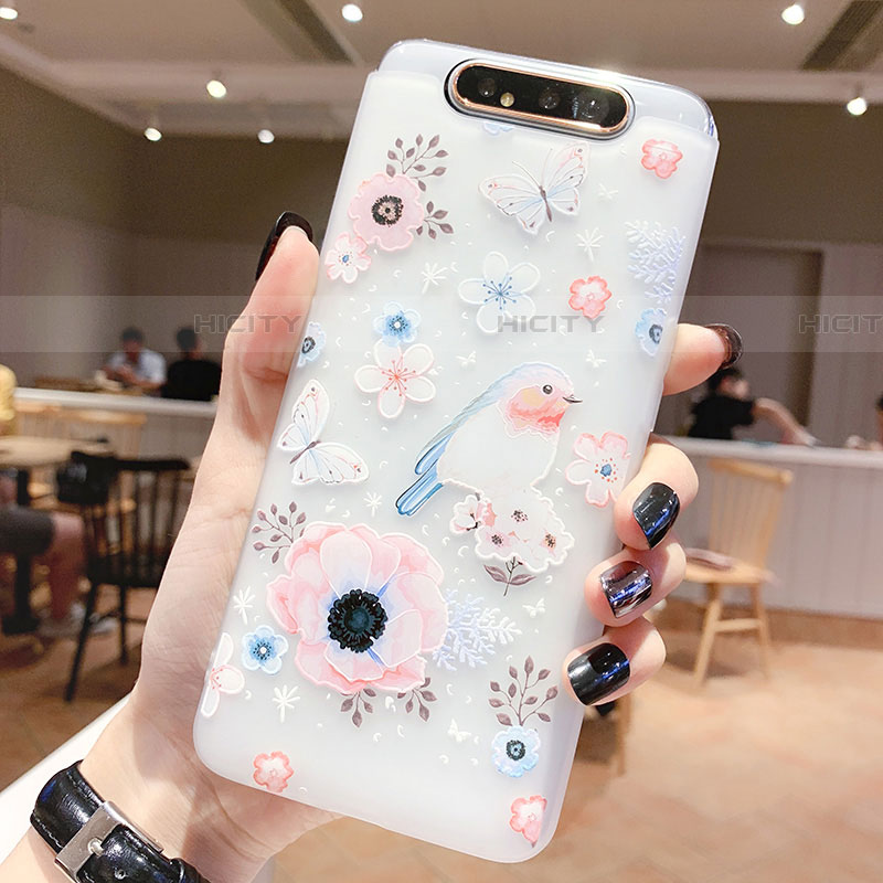 Funda Silicona Gel Goma Flores Carcasa S01 para Samsung Galaxy A90 4G