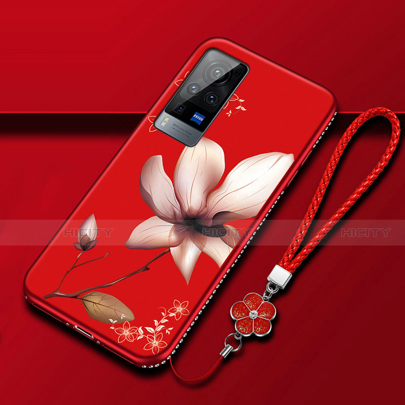 Funda Silicona Gel Goma Flores Carcasa S01 para Vivo X60 Pro 5G