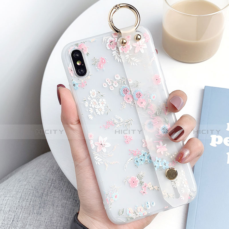 Funda Silicona Gel Goma Flores Carcasa S02 para Apple iPhone Xs