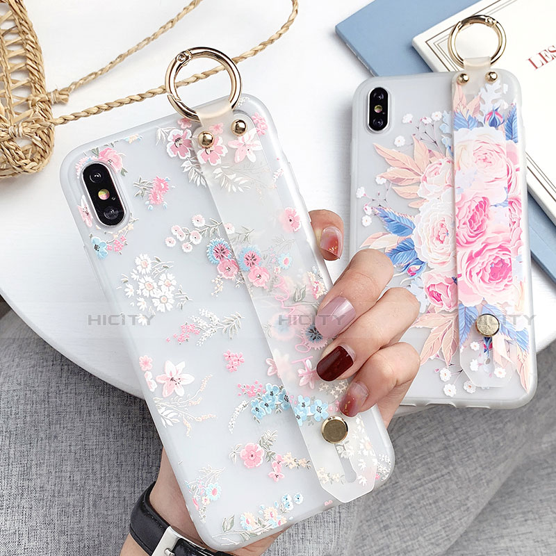 Funda Silicona Gel Goma Flores Carcasa S02 para Apple iPhone Xs Max