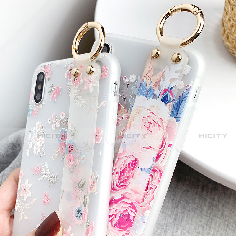 Funda Silicona Gel Goma Flores Carcasa S02 para Apple iPhone Xs Max