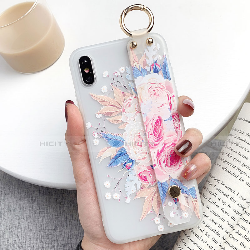 Funda Silicona Gel Goma Flores Carcasa S02 para Apple iPhone Xs Max Multicolor