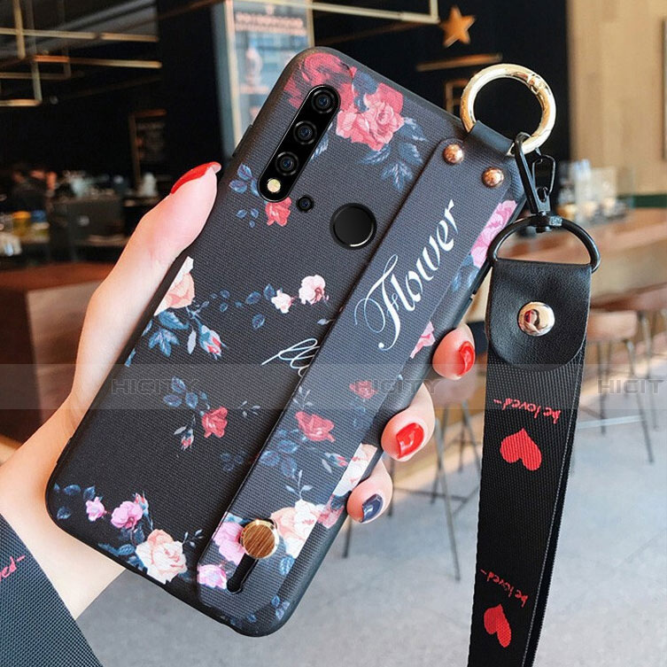 Funda Silicona Gel Goma Flores Carcasa S02 para Huawei Nova 5i