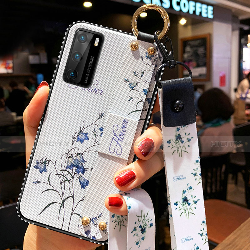 Funda Silicona Gel Goma Flores Carcasa S02 para Huawei P40