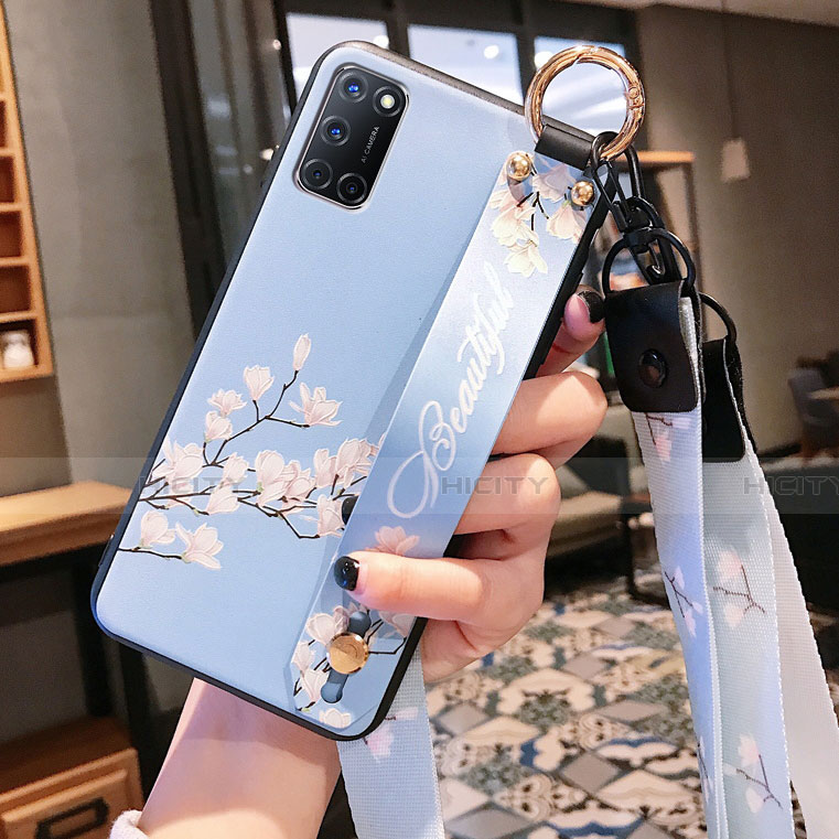 Funda Silicona Gel Goma Flores Carcasa S02 para Oppo A52