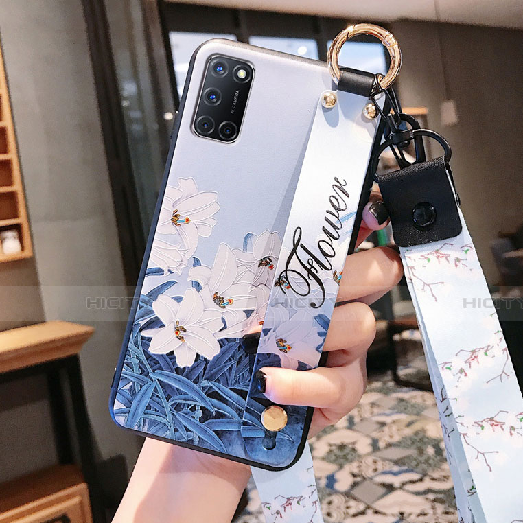 Funda Silicona Gel Goma Flores Carcasa S02 para Oppo A92