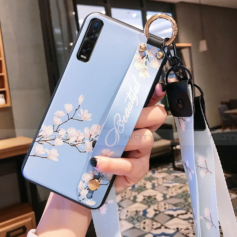 Funda Silicona Gel Goma Flores Carcasa S02 para Oppo Find X2 Pro