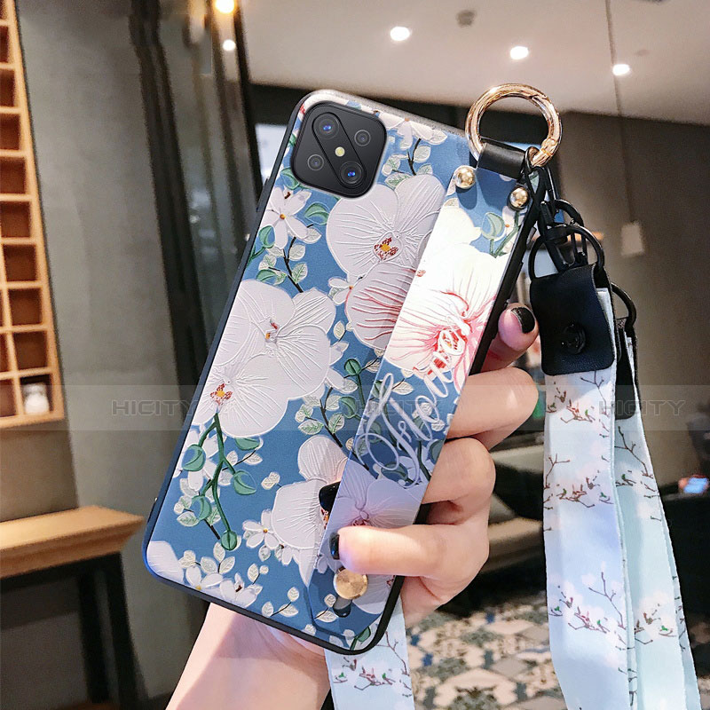 Funda Silicona Gel Goma Flores Carcasa S02 para Oppo Reno4 Z 5G