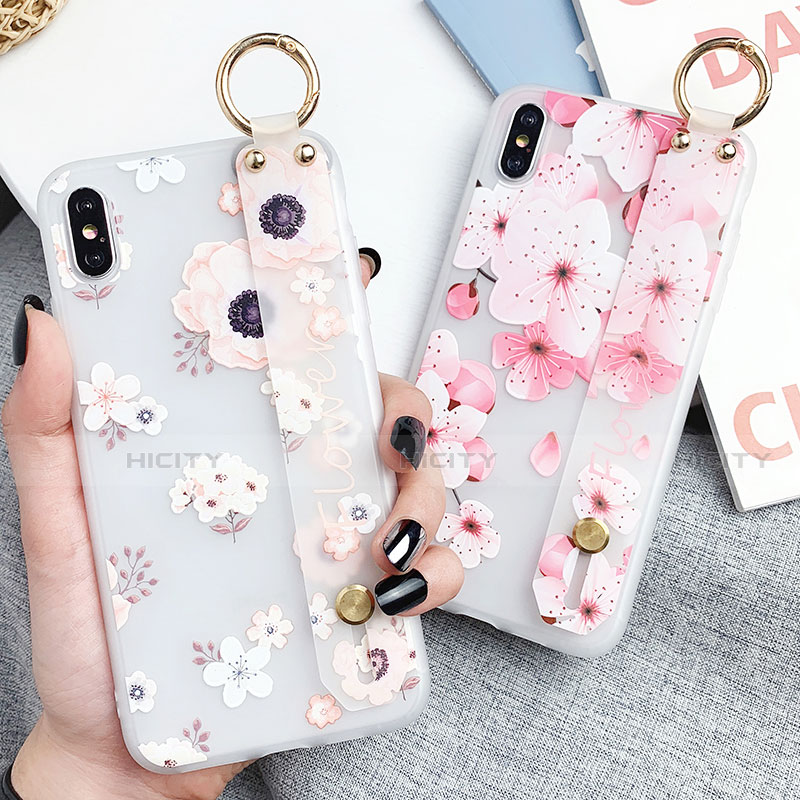 Funda Silicona Gel Goma Flores Carcasa S03 para Apple iPhone Xs