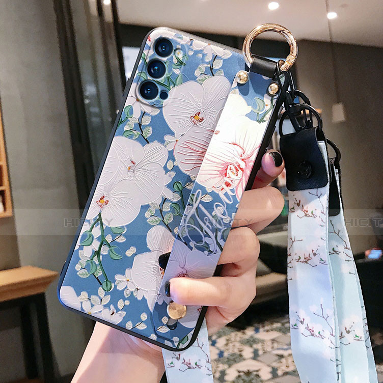 Funda Silicona Gel Goma Flores Carcasa S03 para Oppo Reno4 5G Multicolor