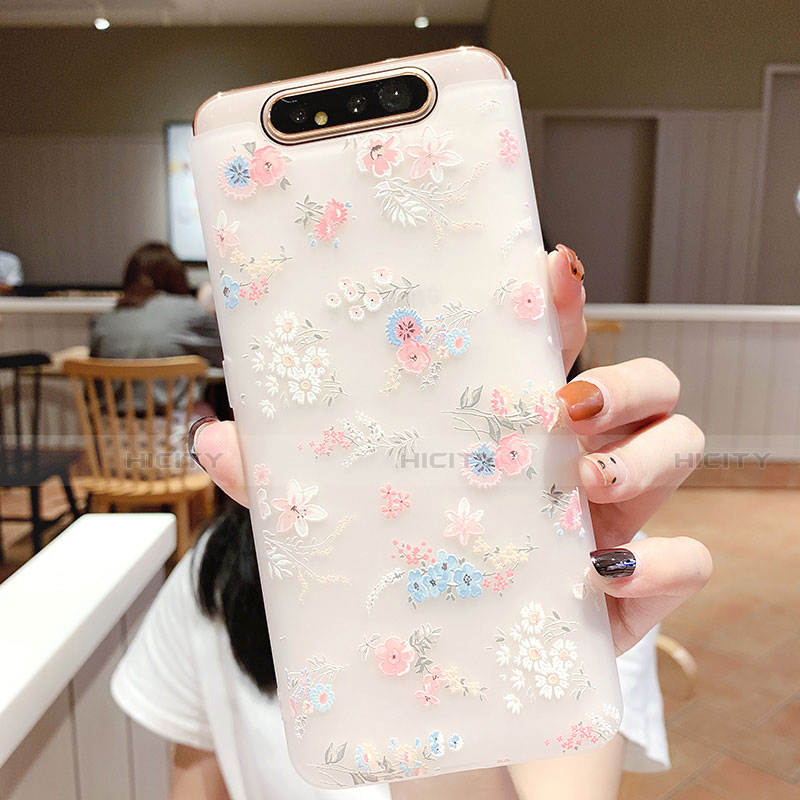 Funda Silicona Gel Goma Flores Carcasa S03 para Samsung Galaxy A80