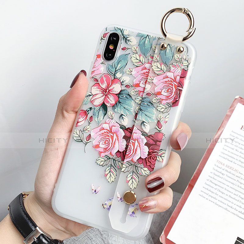 Funda Silicona Gel Goma Flores Carcasa S04 para Apple iPhone Xs Max