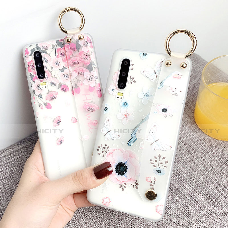 Funda Silicona Gel Goma Flores Carcasa S04 para Huawei P30