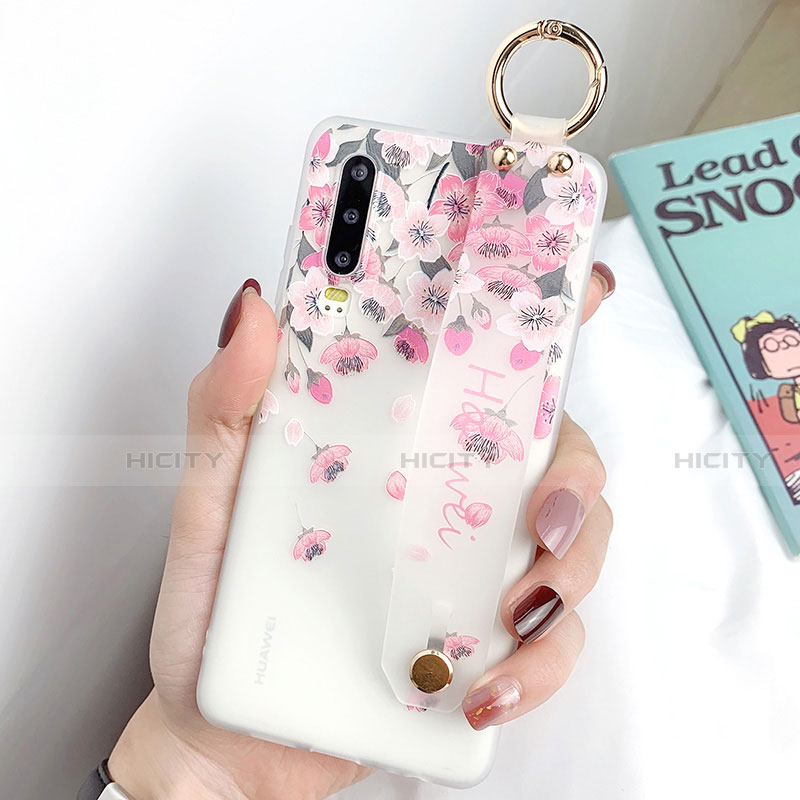 Funda Silicona Gel Goma Flores Carcasa S04 para Huawei P30