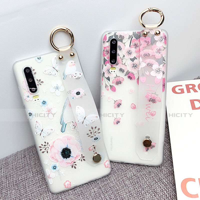 Funda Silicona Gel Goma Flores Carcasa S04 para Huawei P30