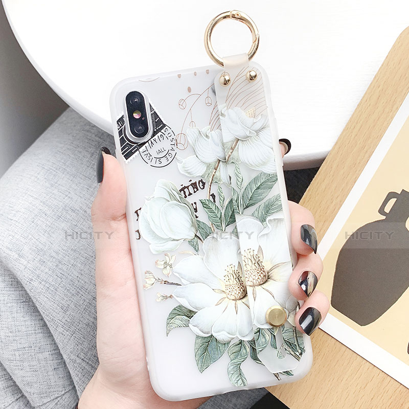 Funda Silicona Gel Goma Flores Carcasa S05 para Apple iPhone Xs