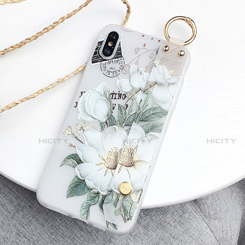 Funda Silicona Gel Goma Flores Carcasa S05 para Apple iPhone Xs Max