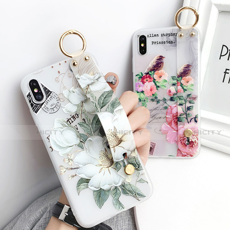 Funda Silicona Gel Goma Flores Carcasa S05 para Apple iPhone Xs Max