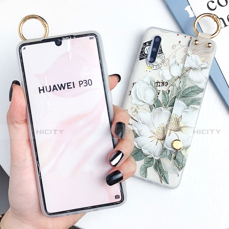 Funda Silicona Gel Goma Flores Carcasa S05 para Huawei P30