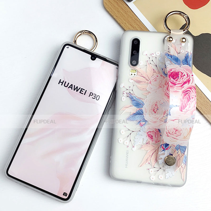 Funda Silicona Gel Goma Flores Carcasa S06 para Huawei P30