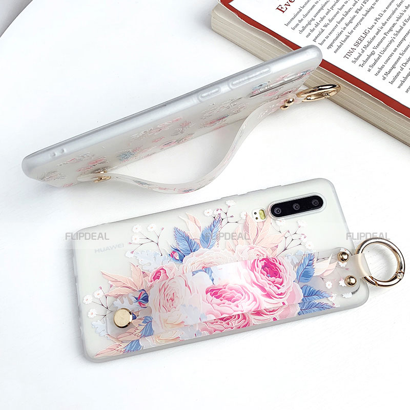 Funda Silicona Gel Goma Flores Carcasa S06 para Huawei P30