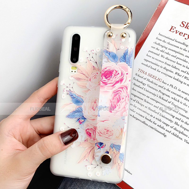 Funda Silicona Gel Goma Flores Carcasa S06 para Huawei P30