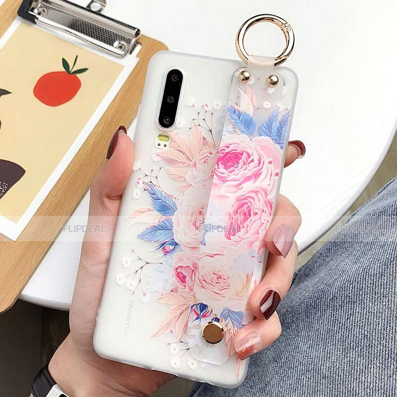 Funda Silicona Gel Goma Flores Carcasa S06 para Huawei P30