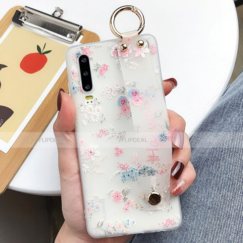 Funda Silicona Gel Goma Flores Carcasa S06 para Huawei P30