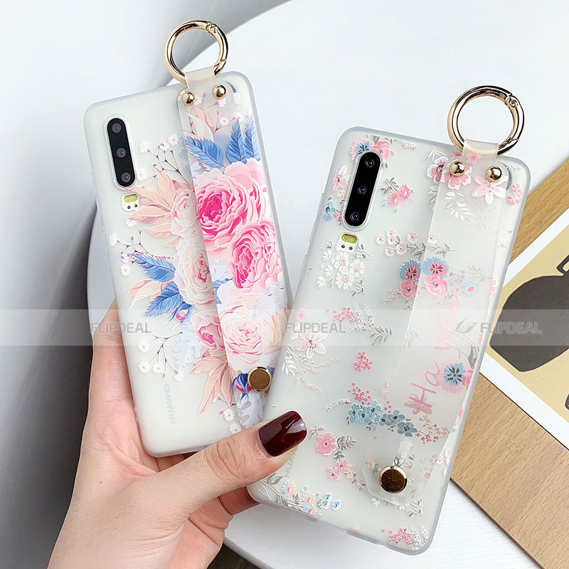 Funda Silicona Gel Goma Flores Carcasa S06 para Huawei P30