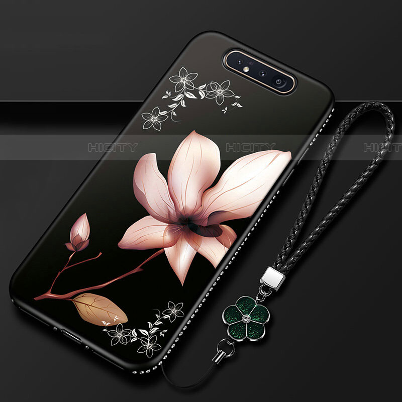 Funda Silicona Gel Goma Flores Carcasa S06 para Samsung Galaxy A80