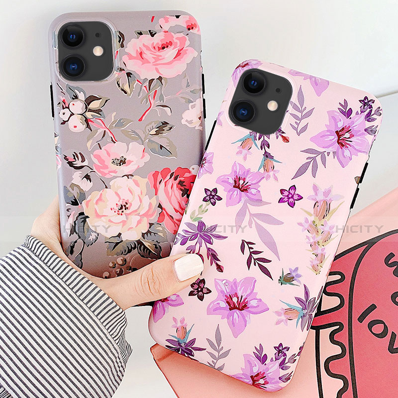 Funda Silicona Gel Goma Flores Carcasa S07 para Apple iPhone 11