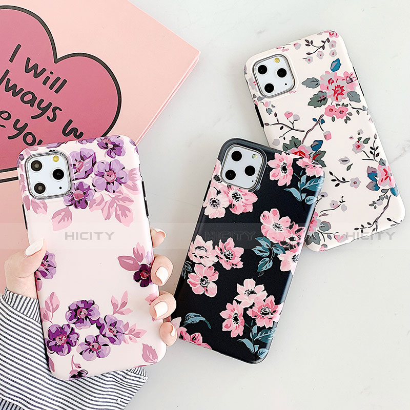 Funda Silicona Gel Goma Flores Carcasa S08 para Apple iPhone 11 Pro