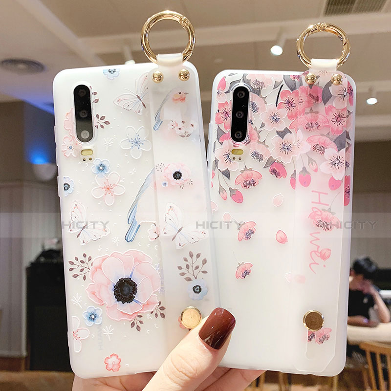 Funda Silicona Gel Goma Flores Carcasa S10 para Huawei P30