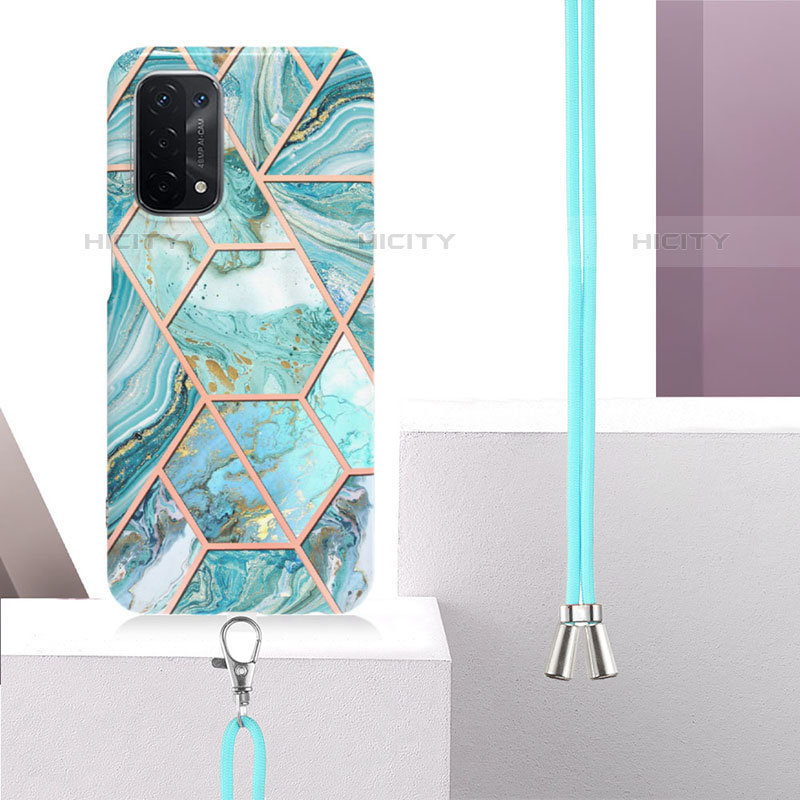 Funda Silicona Gel Goma Patron de Moda Carcasa con Acollador Cordon Lanyard Y01B para OnePlus Nord N200 5G