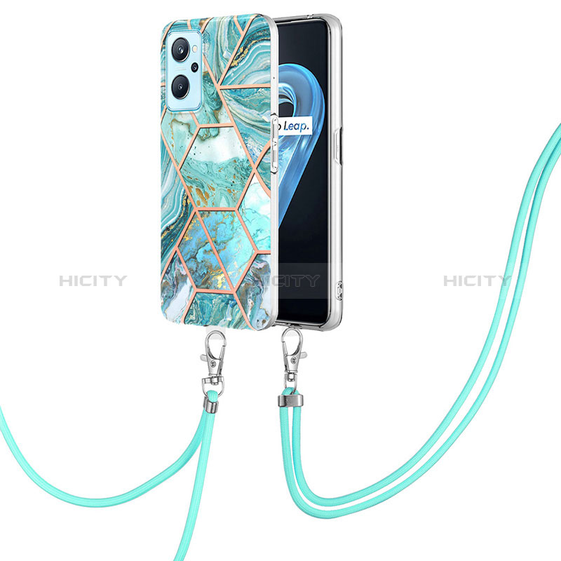 Funda Silicona Gel Goma Patron de Moda Carcasa con Acollador Cordon Lanyard Y01B para Oppo K10 4G