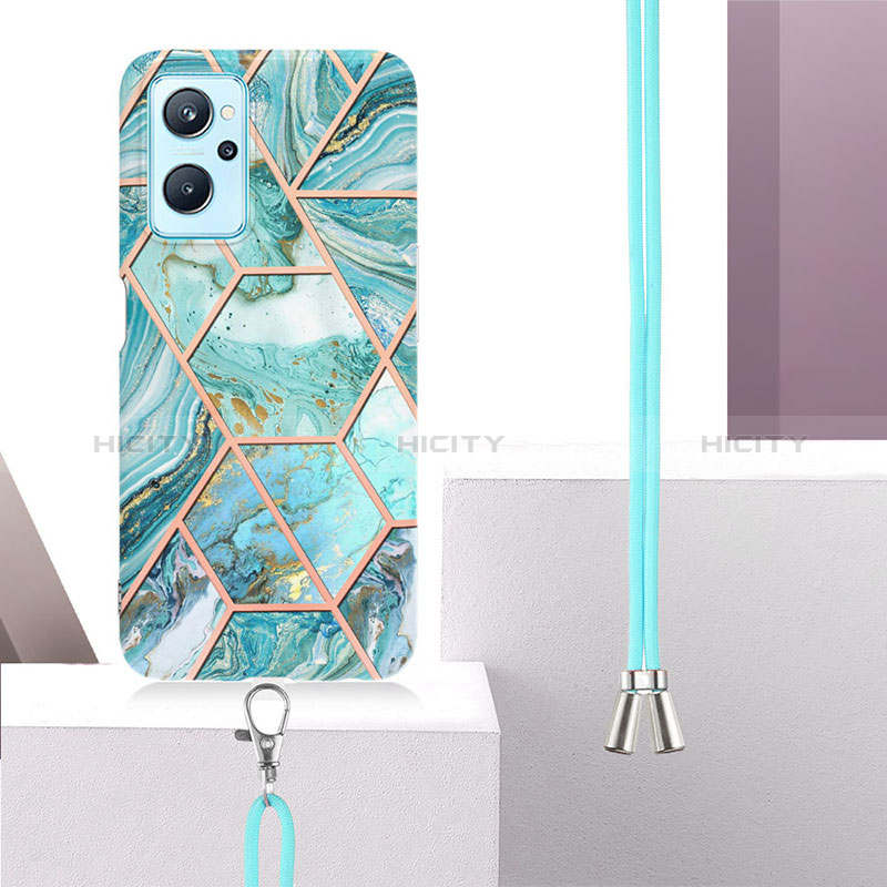 Funda Silicona Gel Goma Patron de Moda Carcasa con Acollador Cordon Lanyard Y01B para Oppo K10 4G