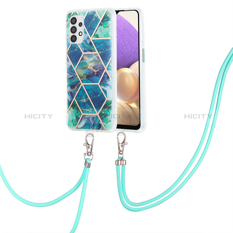 Funda Silicona Gel Goma Patron de Moda Carcasa con Acollador Cordon Lanyard Y01B para Samsung Galaxy A23 5G